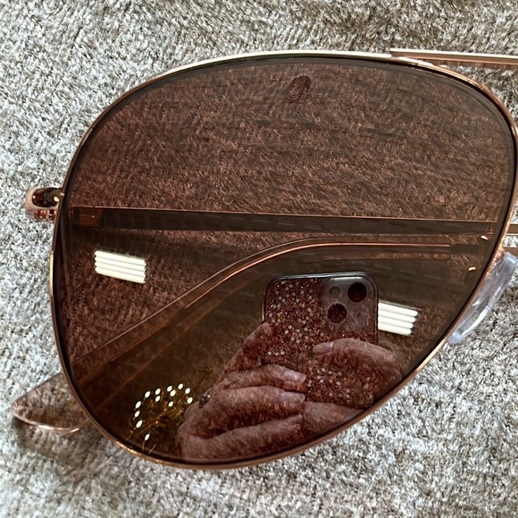 Brand New Rachel Roy Aviator Sunglasses Mirrored Rose Gold Tone Rimless - Picture 14 of 16